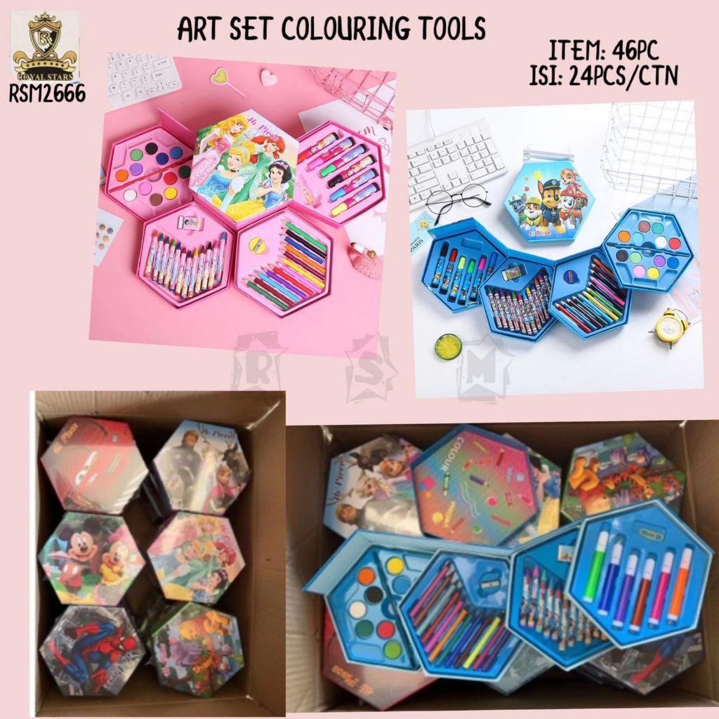 

Crayon Set menggambar melukis karakter dgn 46pcs
