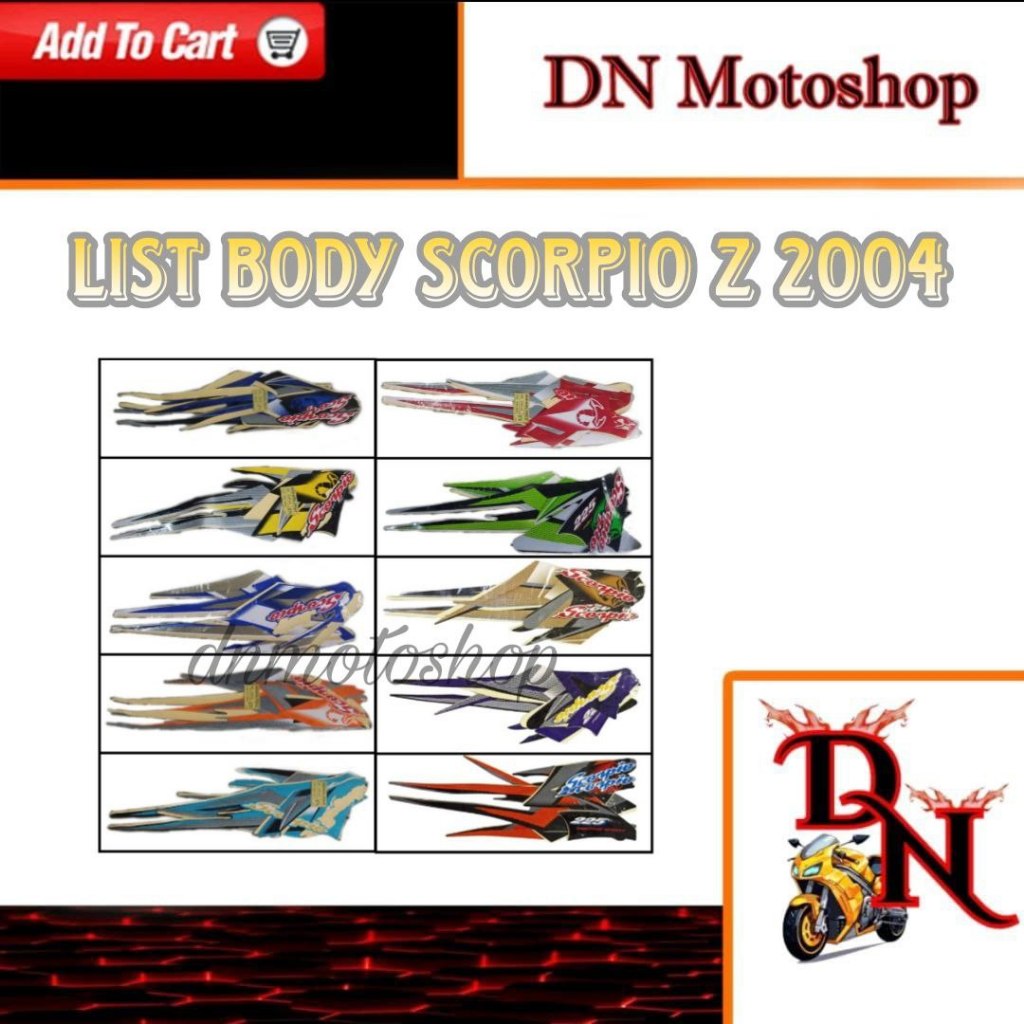 Striping Sticker List Body Yamaha Scorpio Z 2004
