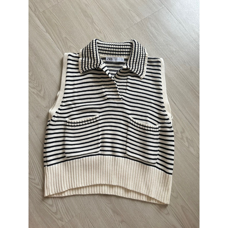 ZARA STRIPE VEST KNIT BARU