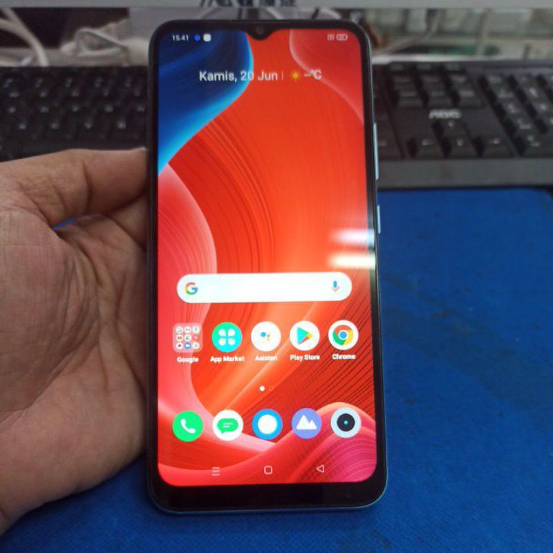 HANDPHONE BEKAS SECOND REALME C21 3/32 BLUE  NORMAL UNIT ONLY