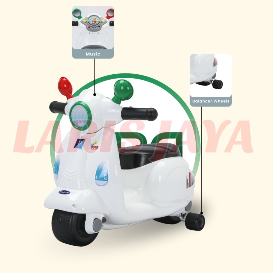 [ BONUS BUKU ] Vespa mainan anak PMB IORA TM-15 motoran anak mainan FOOT TO FLOOR VESPA CLASIC MOTOR