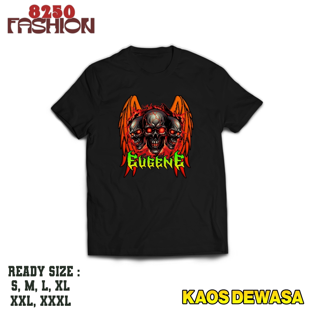 KAOS DEWASA - KAOS SABLON PRINT 3 TENGKORAK - KAOS PREMIUM - BAJU UNTUK PRIA DAN WANITA DEWASA - BAJ