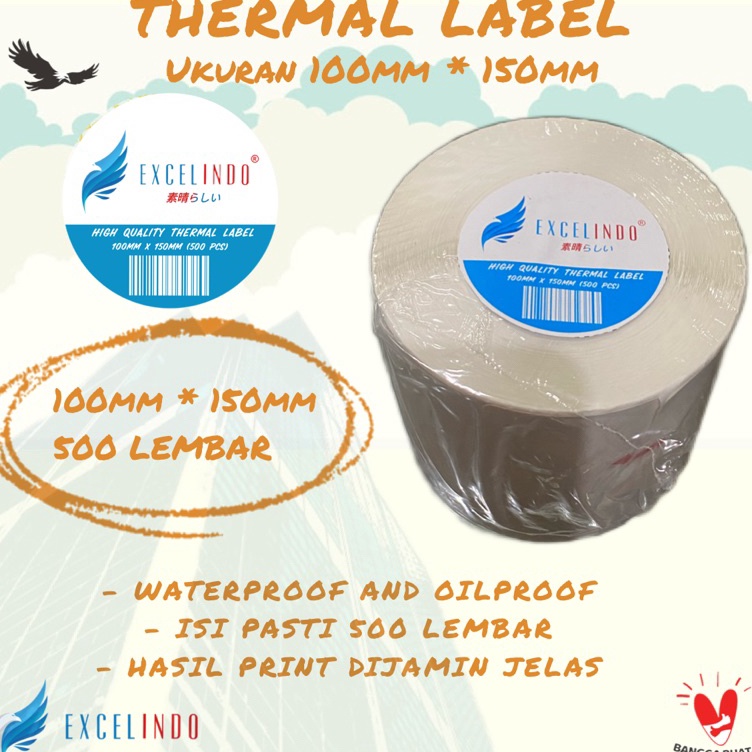 

KODE K17S Thermal Label A6 alas kertas resi online shop ukuran 1mm x 15mm isi 5 lembar