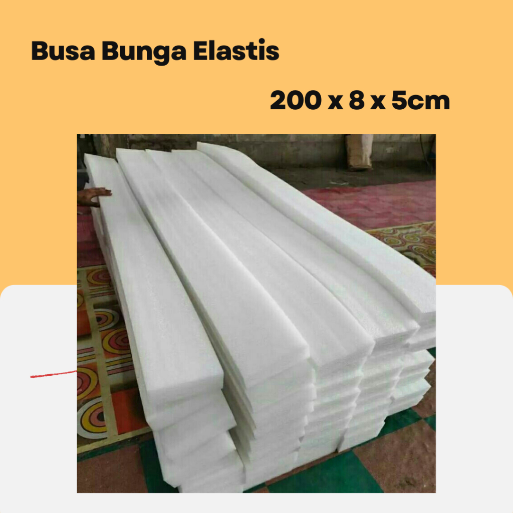 Busa Elastis tancap bunga panjang 2m / foam elastis / busa bunga elastis putih dekorasi