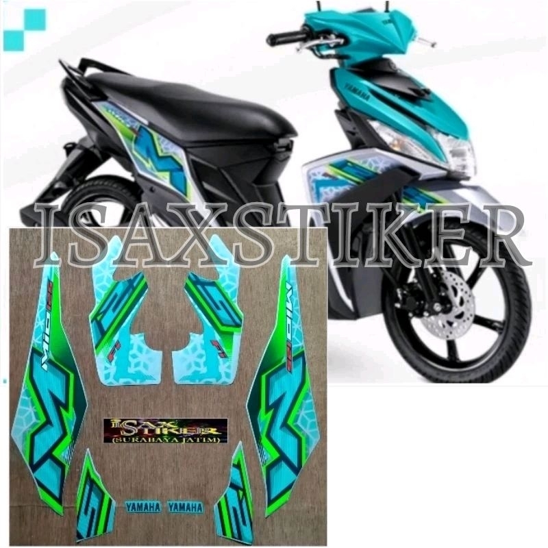 Striping Original Yamaha Mio M3 125 FI silver Hijau toska tahun 2024