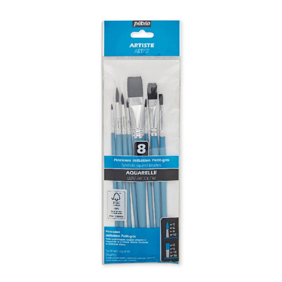 

KODE T44J Pebeo Synthetic Squirrel Watercolor Brush Set