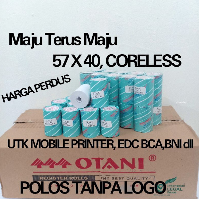 

KODE A55P Kertas Struk Thermal Polos Untuk Spot Gojek 57x4 CORELESS Harga Perdus Merk Otani