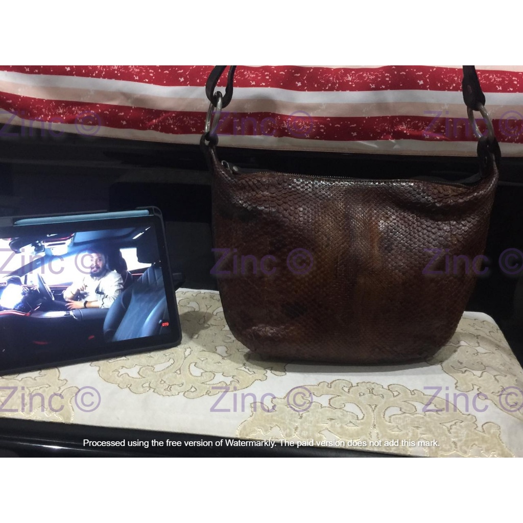 Furla Authentic Genuine Snakeskin mix Cowhide Leather Crossbody Bag RARE-Preloved