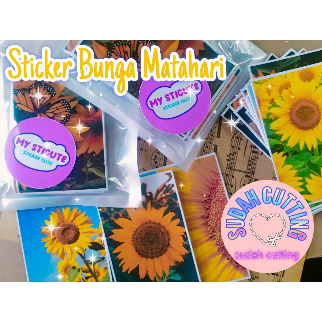 

(Isi 25pcs)My StiCute Aesthetic Sticker Bunga Matahari Sticker Sunflower image