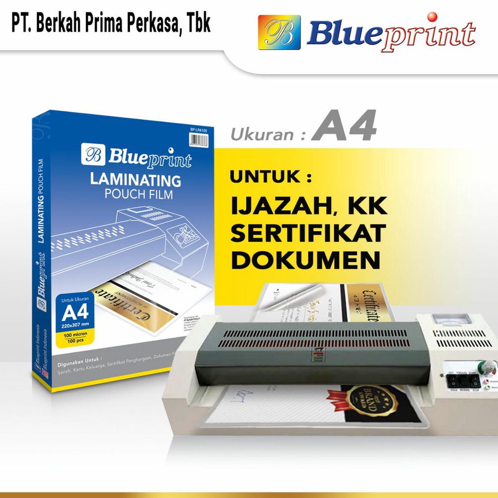 

KODE A17B Plastik Laminating Film BLUEPRINT Laminating Film 1 Micron A4