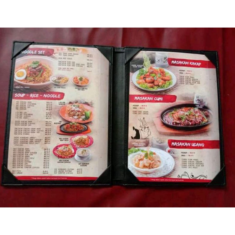 

KODE Y3F buku menu a4 model 2 halaman menu