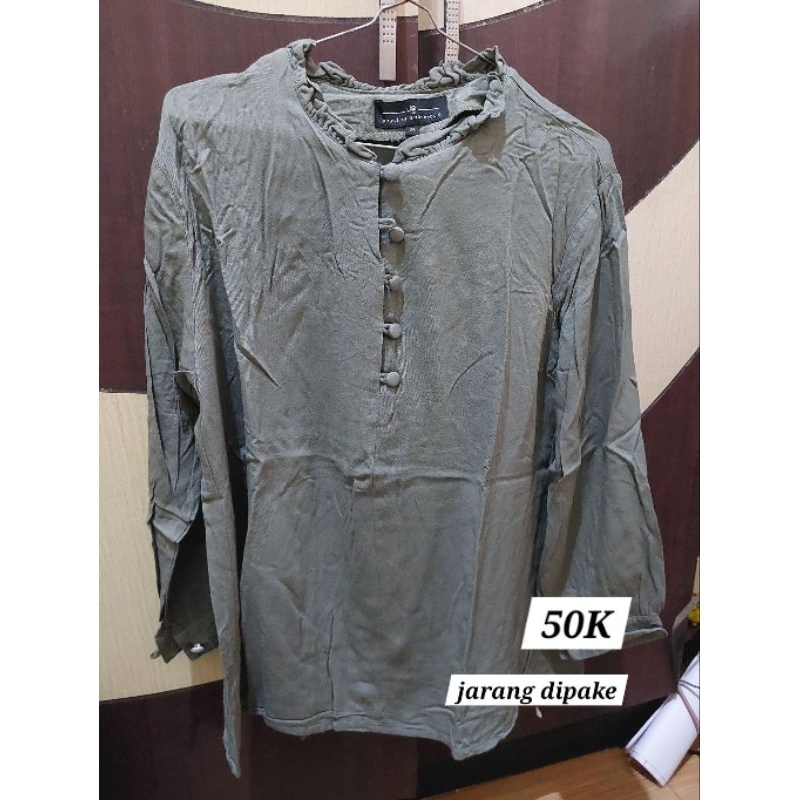 blouse house of shopaholic hijau preloved