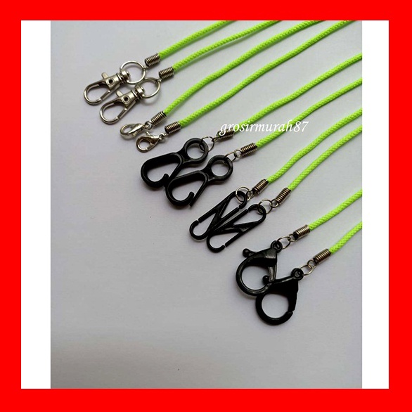 TREND Tali masker dewasa lanyard kalung masker non elastis warna hijau stabilo ready stok cantolan k