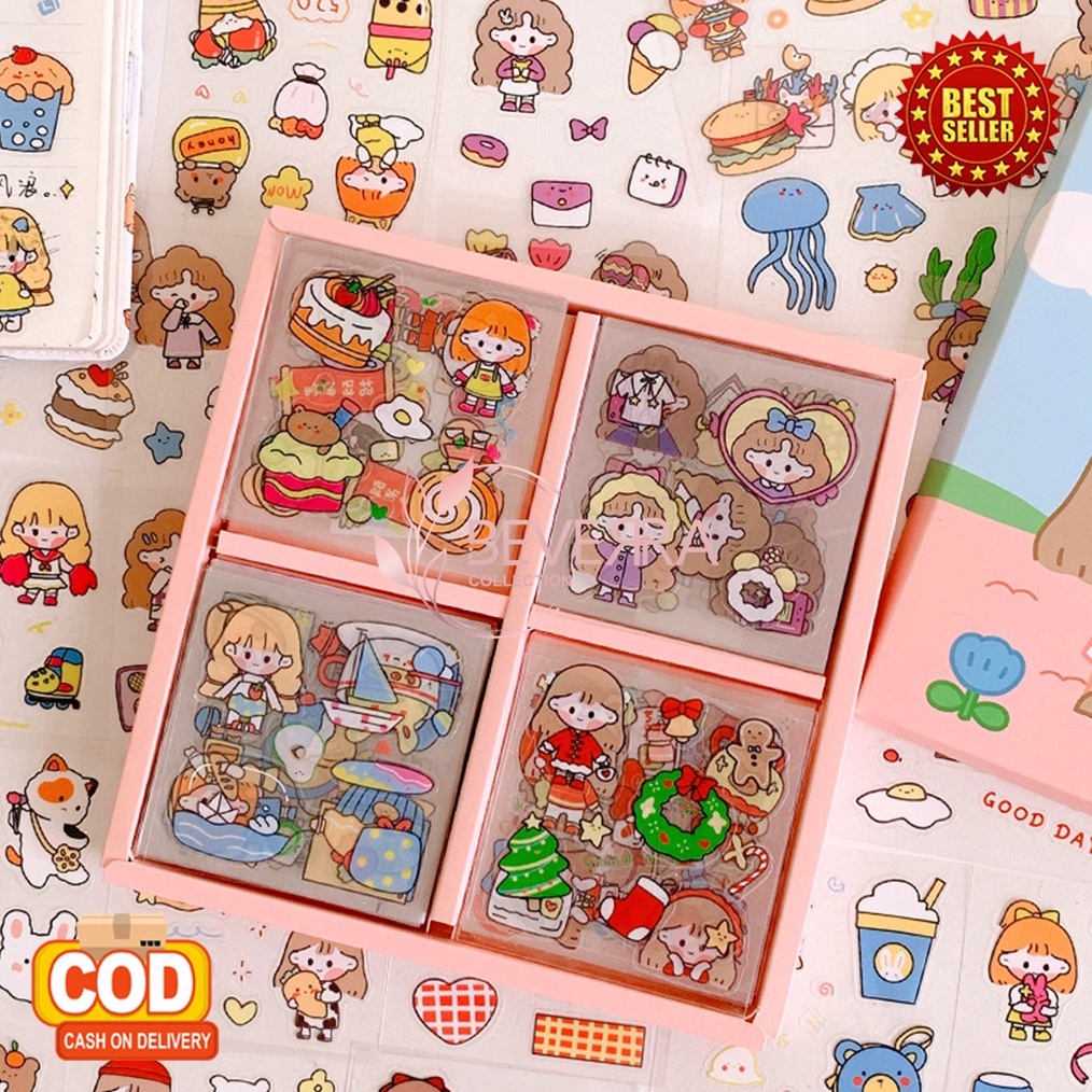 

GEBYAR PROMO Sticker Aesthetic Kartun Lucu Dekorasi DIY Waterproof Diary Scrapbook Hp MX55
