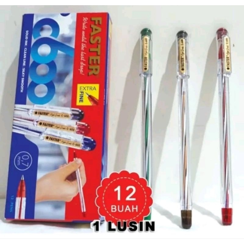 

PULPEN PENA FASTER C600 EXTRA FINE 0'7 mm ( 1 PAK ISI 12 PCS) TERMURAH