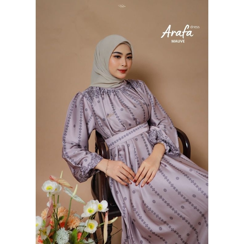 Arafa Aliesha dress by halwa apparel gamis armany silk motif etnik mewah gamis kondangan dress elega
