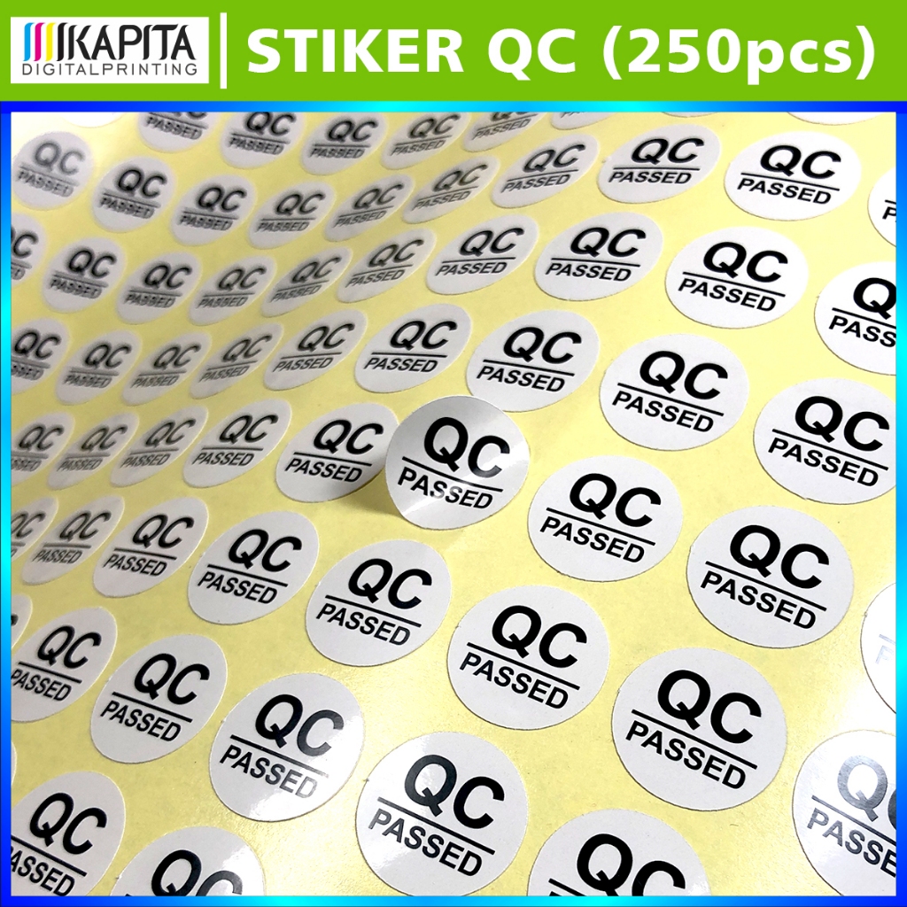 

( isi 250) Stiker QC Passed Bahan Graftac Bontax | Stiker QC Pass Diameter 2 CM | Quality Control