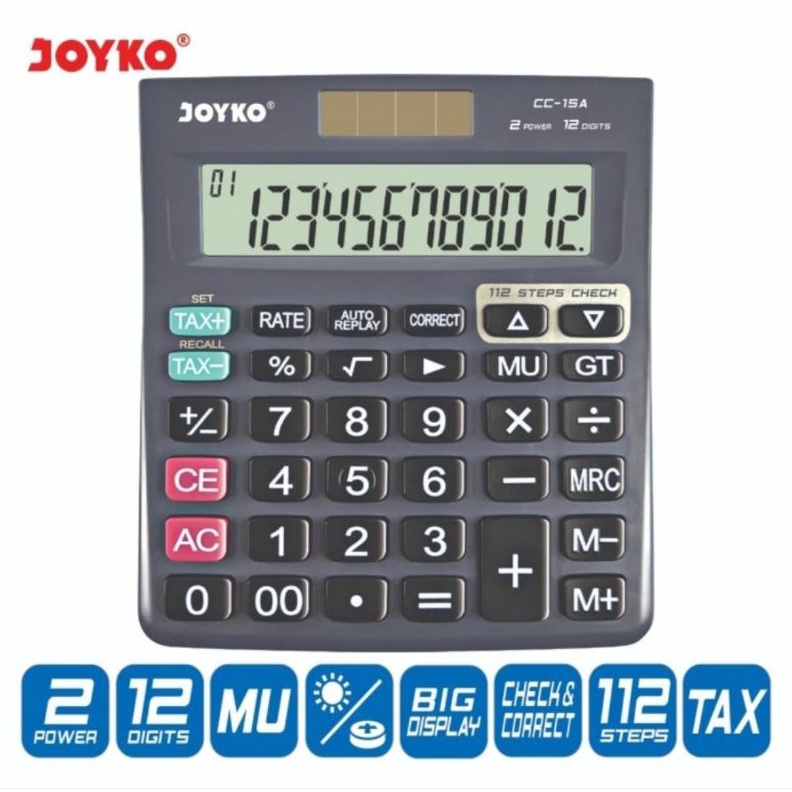 

KILAT Kalkulator JOYKO CC 15A Calculator Check Correct Cek Ulang Seperti MJ12D