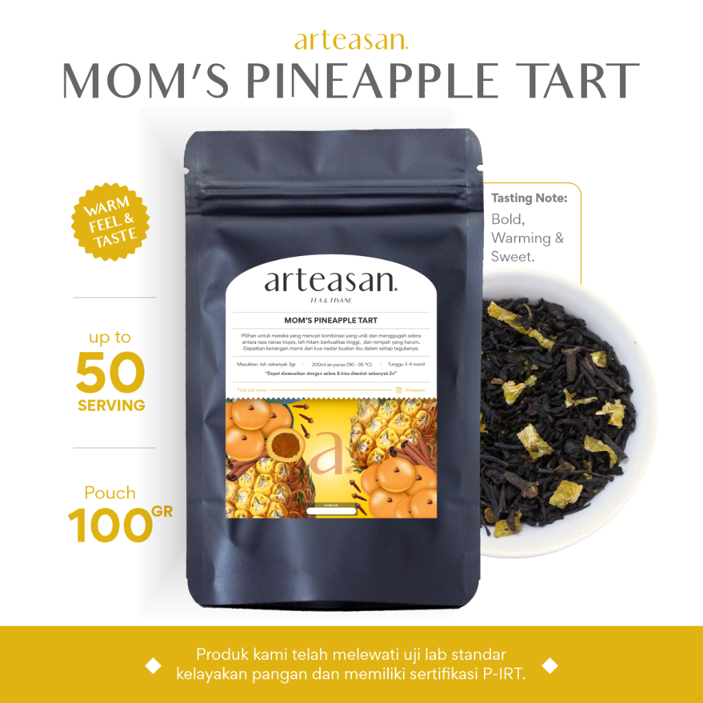 

Mom's Pineapple Tart - Tea Blend - Ukuran 100gr / Teh Hitam Nanas / Loose Leaf Tea