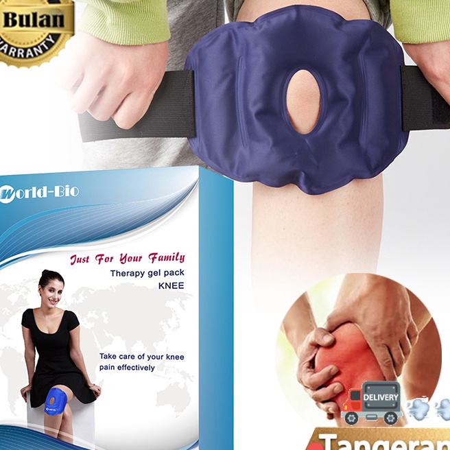 KI3 Bantalan Lutut Dingin Ice Pack Lutut Deker Lutut Kesehatan Terapi Panas Dingin Lutut Blue
