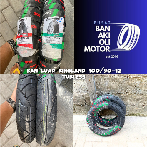 BAN LUAR KINGLAND KING 100/90-12 TUBELESS || BAN LUAR DEPAN SCOOPY KINGLAND 100/90-12 TUBLESS