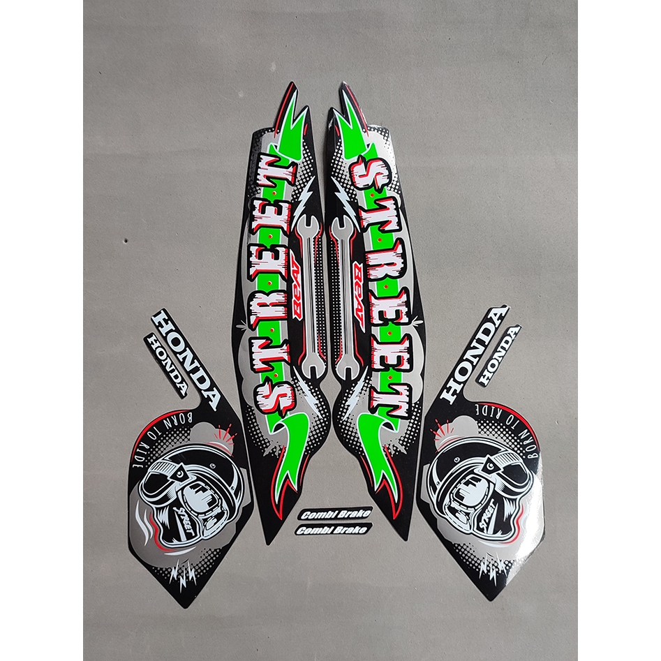 STRIPING STIKER STICKER LIS BODY MOTOR HONDA BEAT STREET 2023 HITAM HIJAU