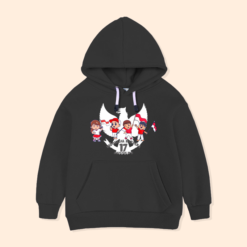 Jaket Hoodie Anak 17 Agustus Kemerdekaan Indonesia Karakter Atasan Anak Laki-Laki Perempuan MDK-01