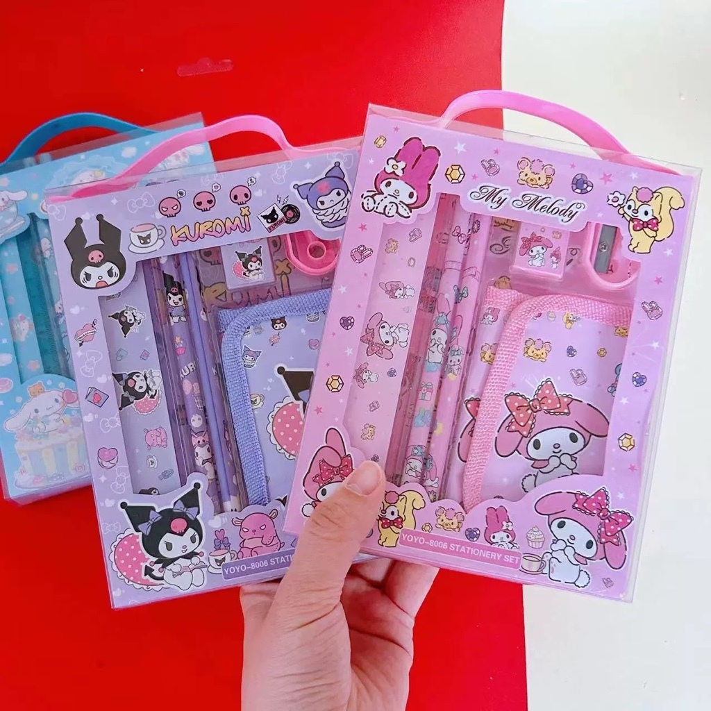 

Stationery Set / Alat Tulis Set 6 in 1 Hadiah Souvenir / Paket Alat Tulis + Dompet Anak Karakter / Stationary Karakter Sanrio Beserta Dompet / Alat Tulis Sanrio / Alat Tulis Lengkap / Paket Lengkap Alat Tulis