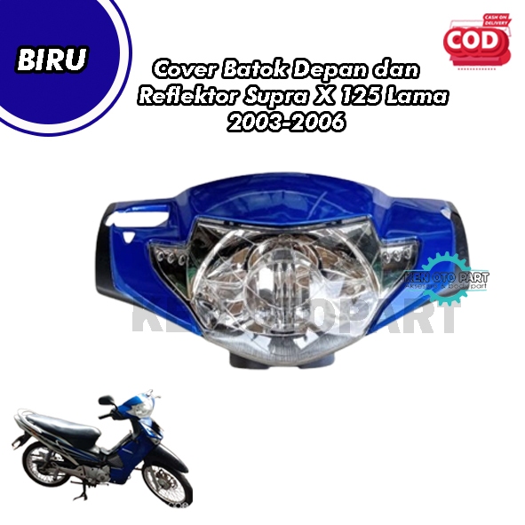 Cover Batok Depan dan Reflektor Supra X 125 Lama  2003-2006 Biru