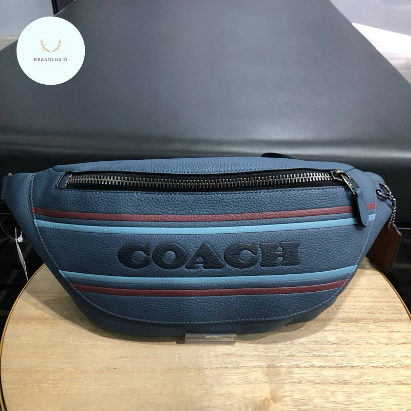 Coach Warren Belt Bag In Stripe Denim Multi
