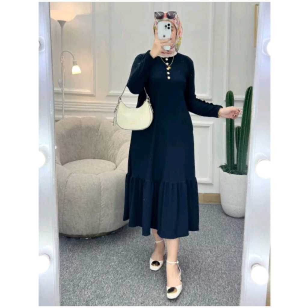 GAMIS MIDI DRESS WANITA BUSUI HANOVER POLOS
