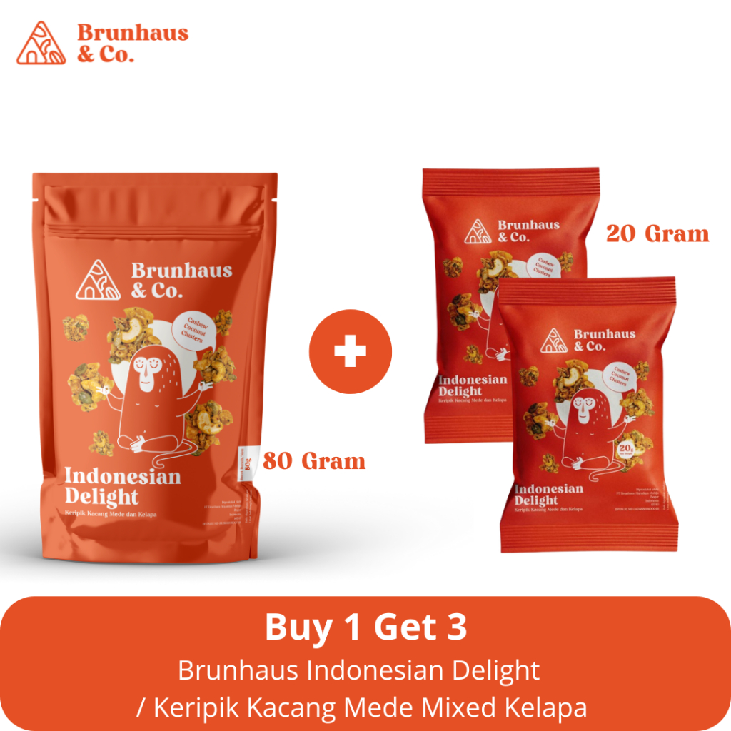 

BUY 1 GET 3 Brunhaus Indonesian Delight 80gram Gratis Munch Pack 30gram