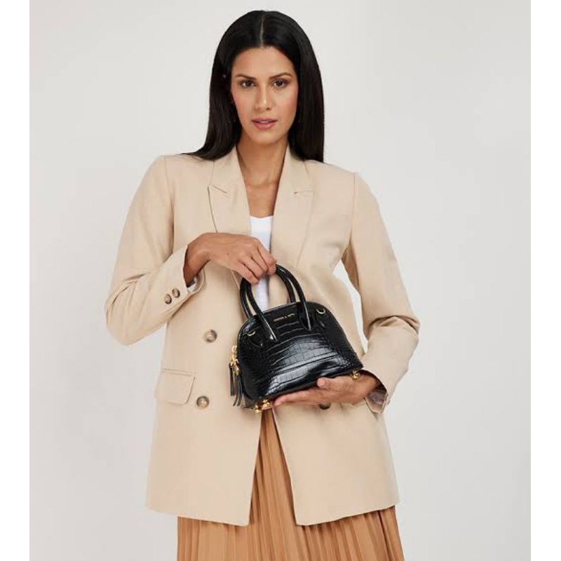 HARMONEE BLACK CROCO CHARLES AND KEITH