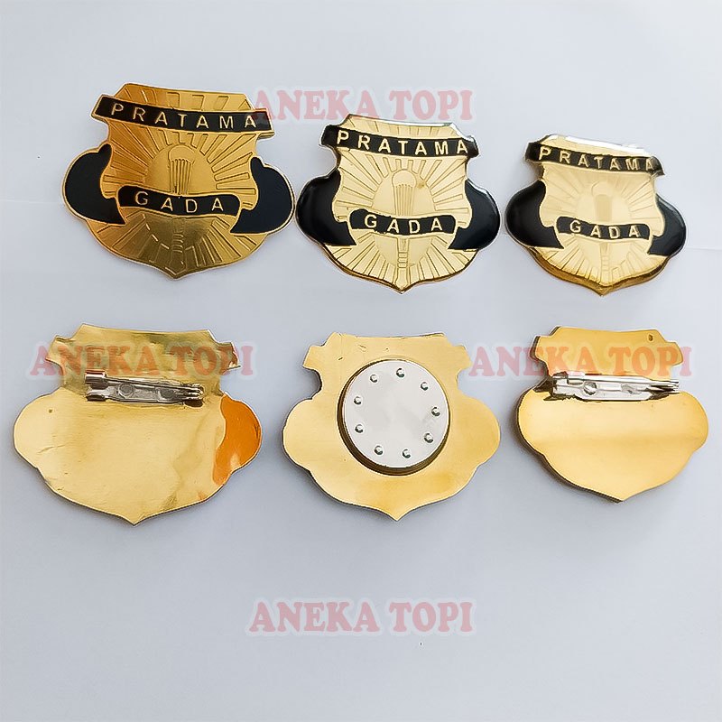 Pin Logo Satpam Gada Pratama Lencana Pin Gada Pratama Securiity Lencana Atribut Satpam - Aneka Topi