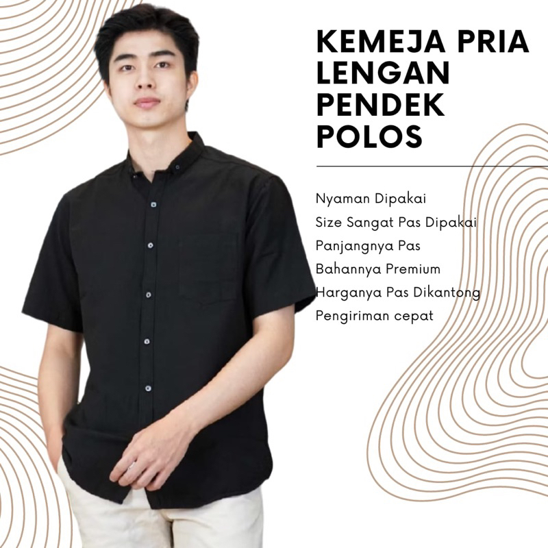Kemeja Hem Pria Cowok Lengan Pendek Reguler Fit Bahan Adem Premium Murah