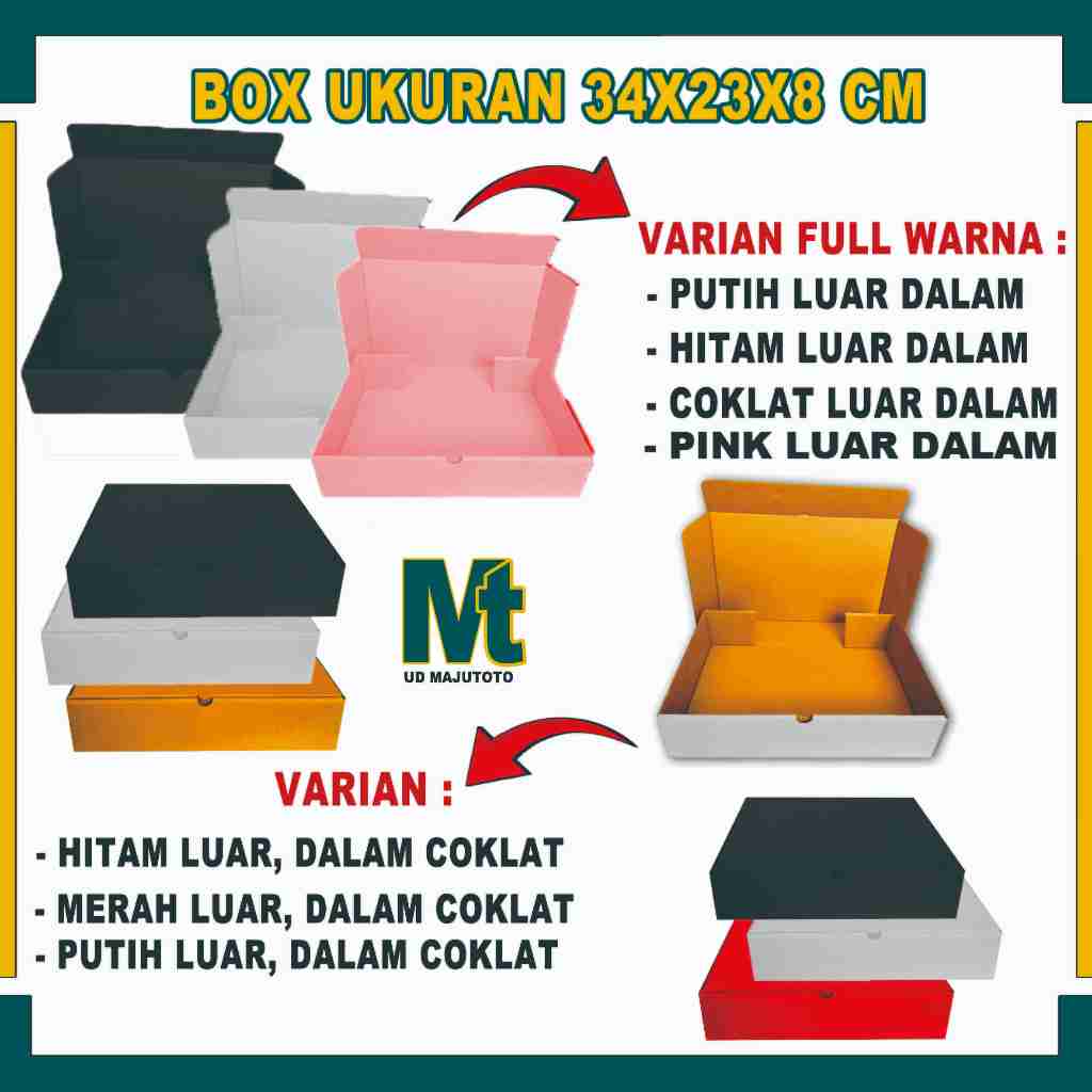 

Box 34x23x8 Cm / Box Lipat Depan / Kardus Polos / Box Hampers / Box Hoodie
