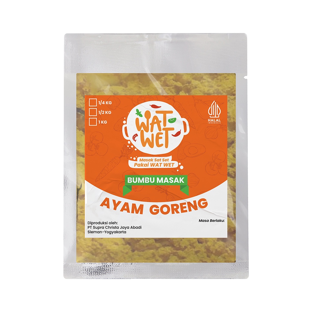 

Bumbu WatWet - Ayam Goreng 250 gr, 500 gr, 1000 gr