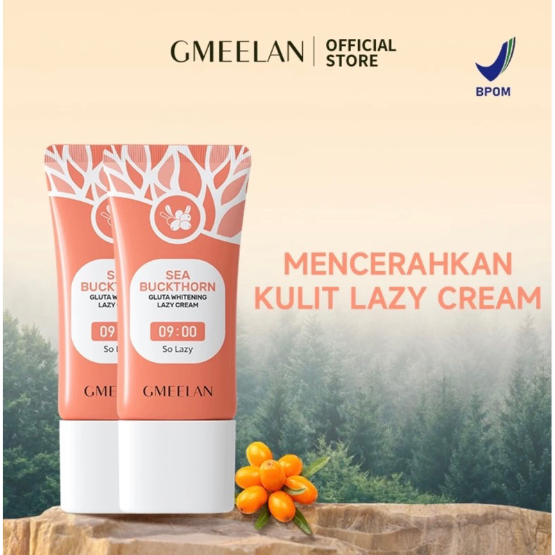 GMEELAN  Gluta Whitening Lazy Cream 30g Krim Siang Pemutih Wajah Niacinamide day cream