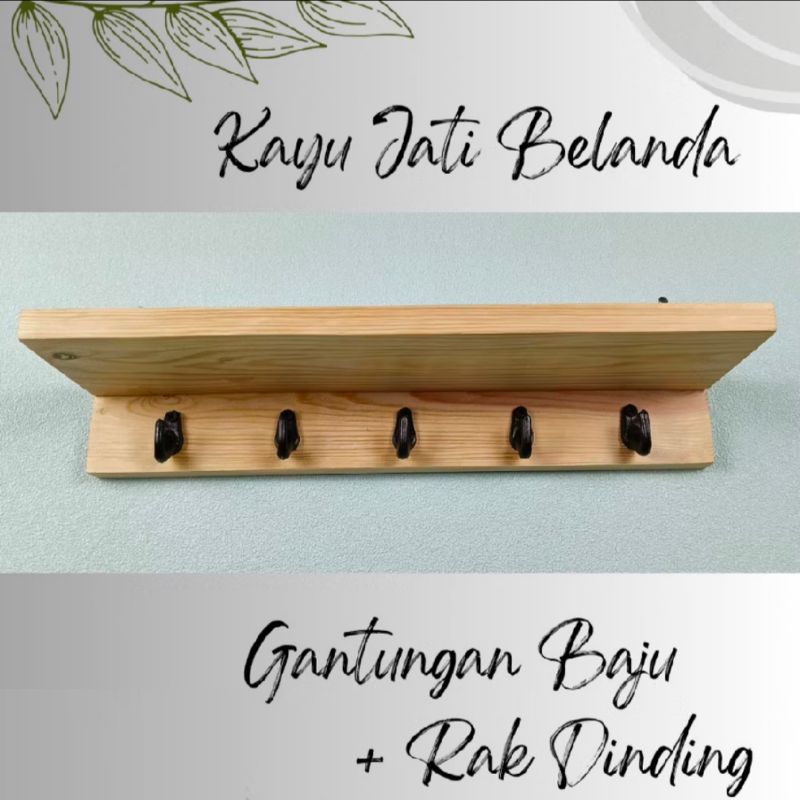 GANTUNGAN BAJU DAN RAK DINDING MINIMALIS AESTHETIC