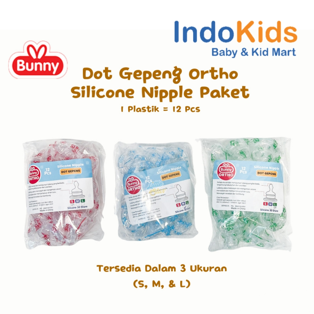 _franzbosse - Bunny Dot Bayi Gepeng Silicone Nipple Karet Isi 12pcs