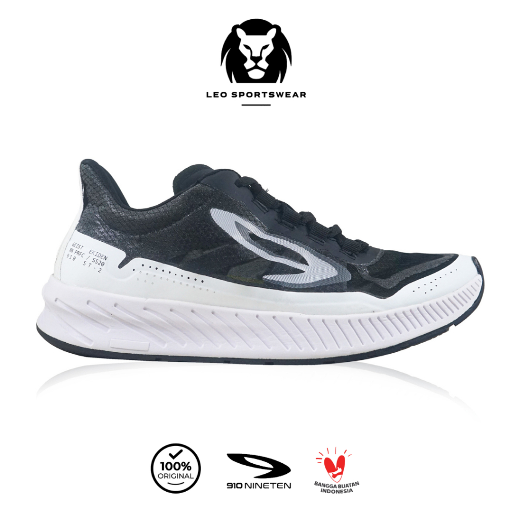 SEPATU LARI 910 NINETEN ORIGINAL GEIST EKIDEN - HITAM/PUTIH