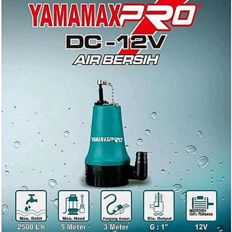 YAMAMAX PRO - POMPA CELUP / POMPA KOLAM AIR BERSIH DC 12V - ORIGINAL