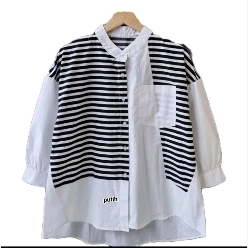 POPPY TUNIK 9391 KATUN SALUR ELLE / KEMEJA WANITA TERBARU IMPORT KOREAN STYLE