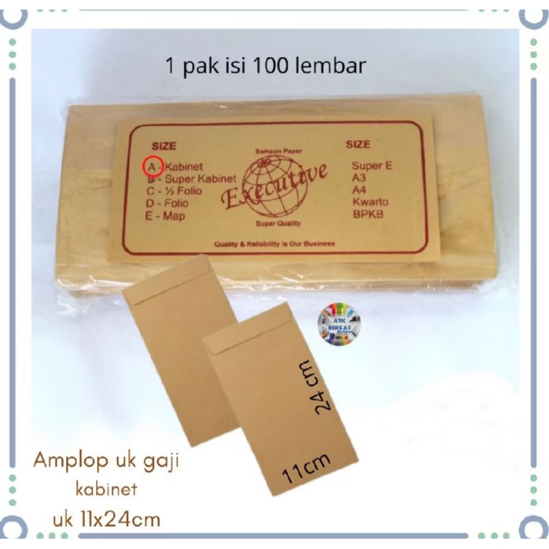 

Amplop Coklat Super Kabinet Folio 100Lembar
