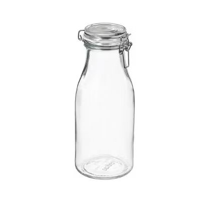 KARKEN Toples Bentuk Botol Kaca Tutup Kawat Kedap Udara 1Liter - Bening