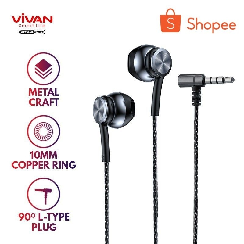 Handsfree Earphone Vivan Q12 Original Bergaransi