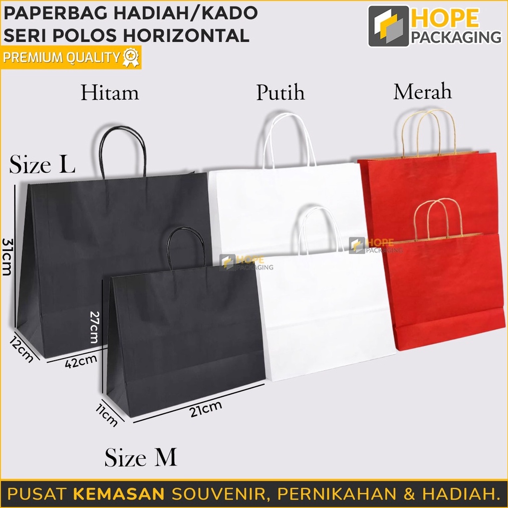 

SPESIAL AWAL TAHUN Harga 3 Pcs Paper Bag Polos Horizontal Kantong kertas Paper Bag Warna Souvenir HadiahKado