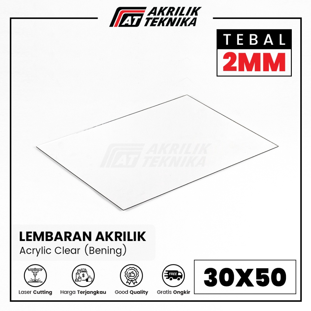 

KODE D14F Acrylic Sheet Lembaran Akrilik Transparan Clear 5x3cm 2mm