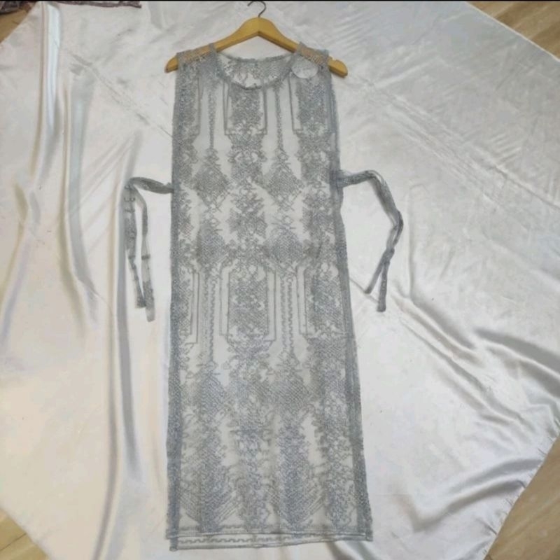 Outer Rompi Tile / Brokat Premium Outer Long Vest Etnik