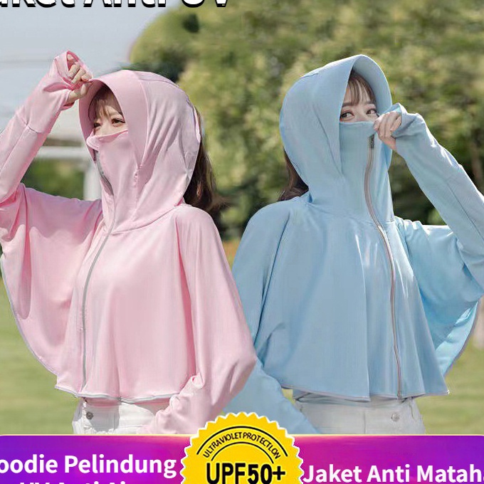 Ekstra Jaket WanitaAnti UV HoodieUV Protection Jaket